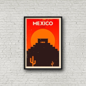 Mexico City Print Bedroom Decor, CDMX City Wall Art Travel Poster