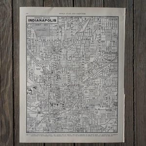 Mapa antiguo de Indianápolis, 1939, arte rústico para pared de la ciudad
