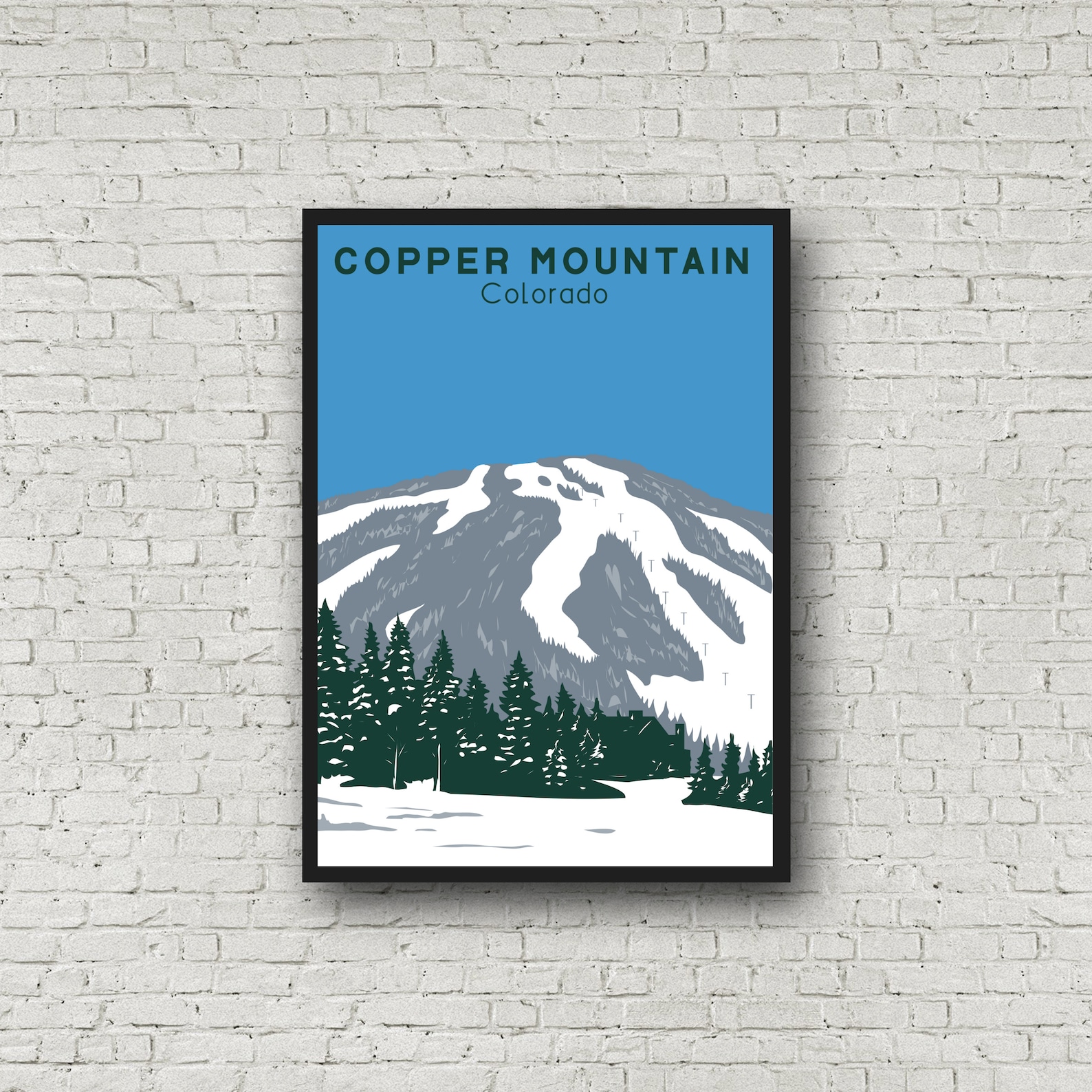 Copper Mountain Art Print Ski Gift Travel Poster Vintage Etsy