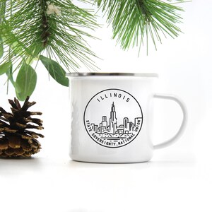Illinois Mug with Chicago Skyline, State Cup Travel Gift