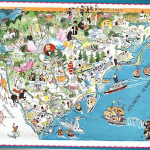 Mappa vintage della Carolina del Nord, decorazione da parete da viaggio antica dello stato della Carolina del Sud
