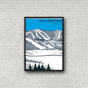 Killington Poster Travel Print, Vintage Killington Vermont Gift