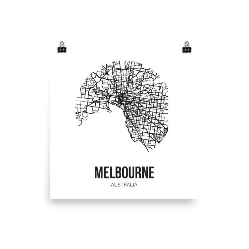 Melbourne Poster Wall Art Print Melbourne Map Bedroom Wall Etsy