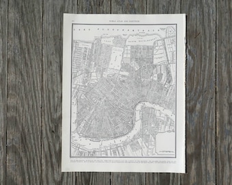 Antique New Orleans Map Atlas Page, 1939 City Wall Art
