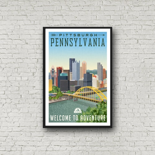 Pittsburgh Poster Pittsburgh Wall Art Pittsburgh Art Print Etsy