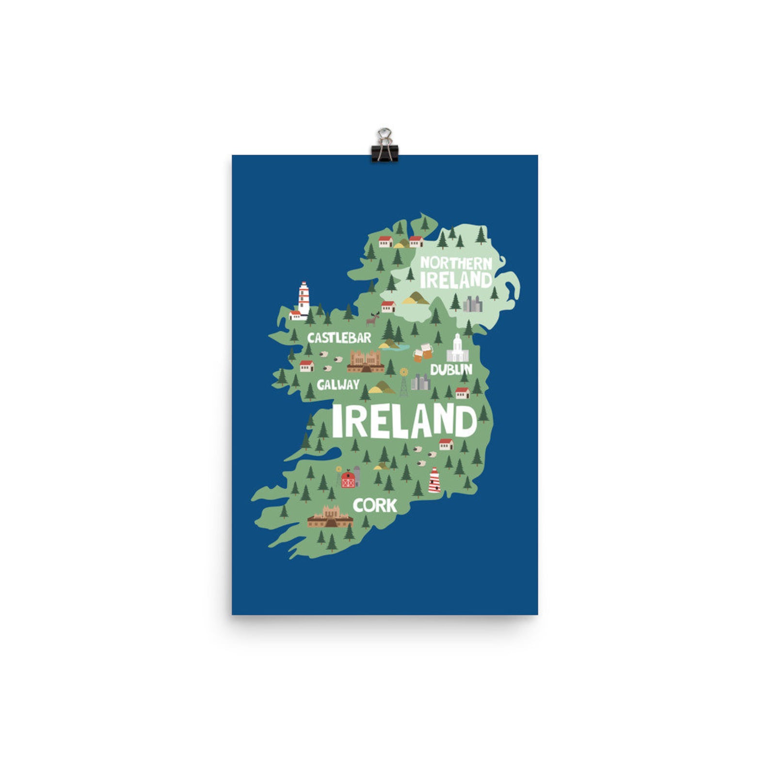 Ireland Print Wall Art Ireland Map Poster Nursery Room Decor Etsy