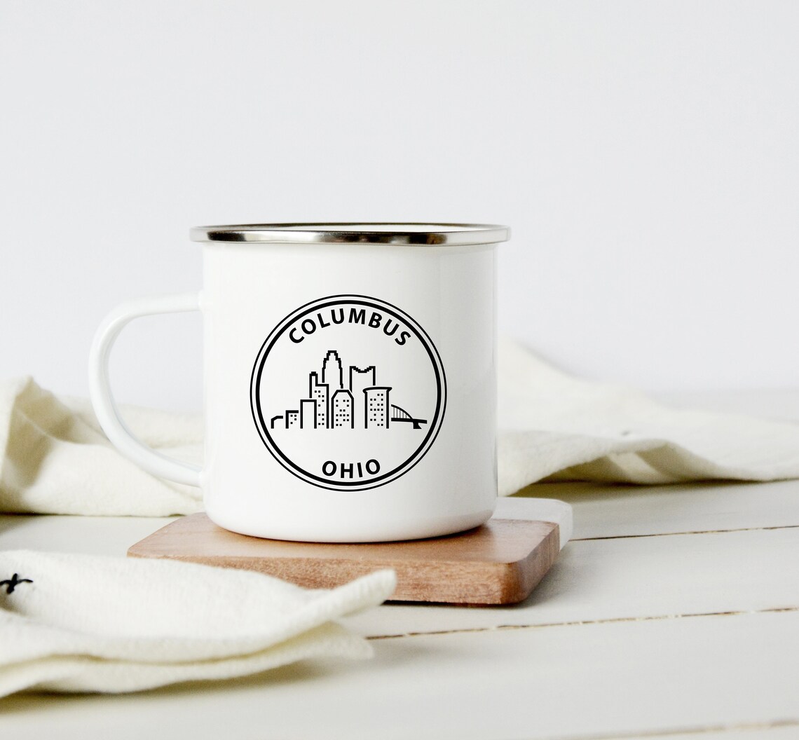 Columbus Coffee Mug Columbus Ohio Gift Enamel Camp Mug Etsy France