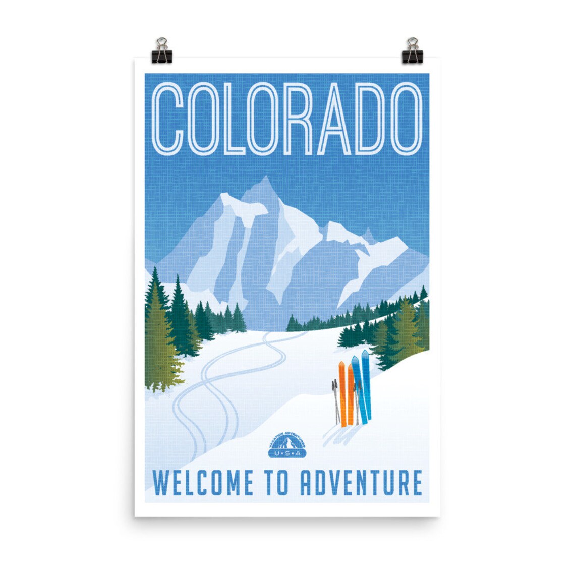 Colorado Wall Art Travel Poster Vintage Style Colorado Poster Etsy