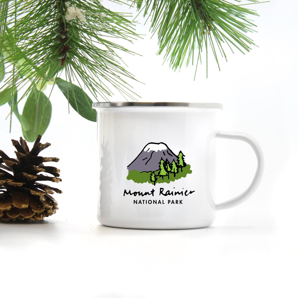 Mount Rainier Mug National Park Camp Gift Coffee Cup with Etsy