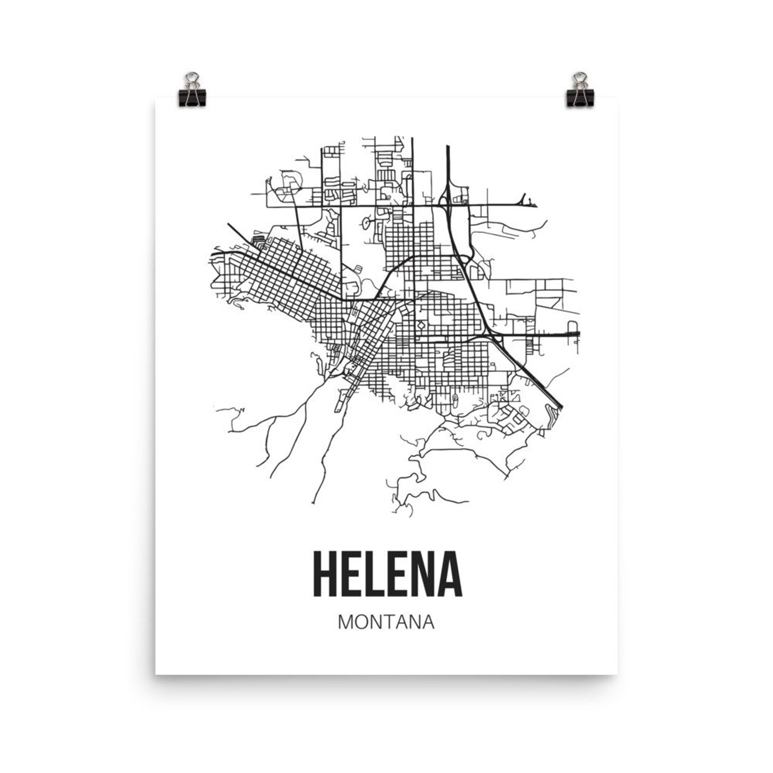 Helena Montana Print Helena Map Wall Art Poster Boyfriend | Etsy