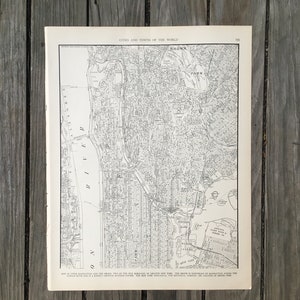 Carte vintage du Bronx, page de l'Atlas de l'Upper Manhattan New York, 1939