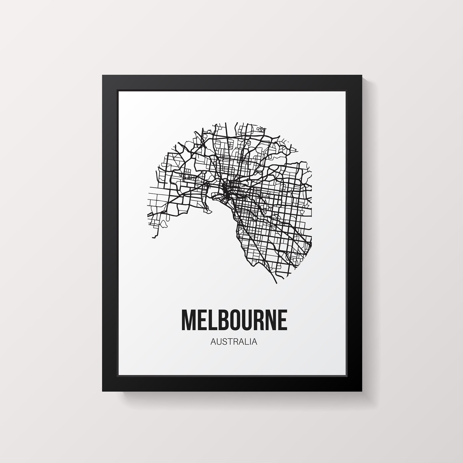 Melbourne Poster Wall Art Print Melbourne Map Bedroom Wall Etsy