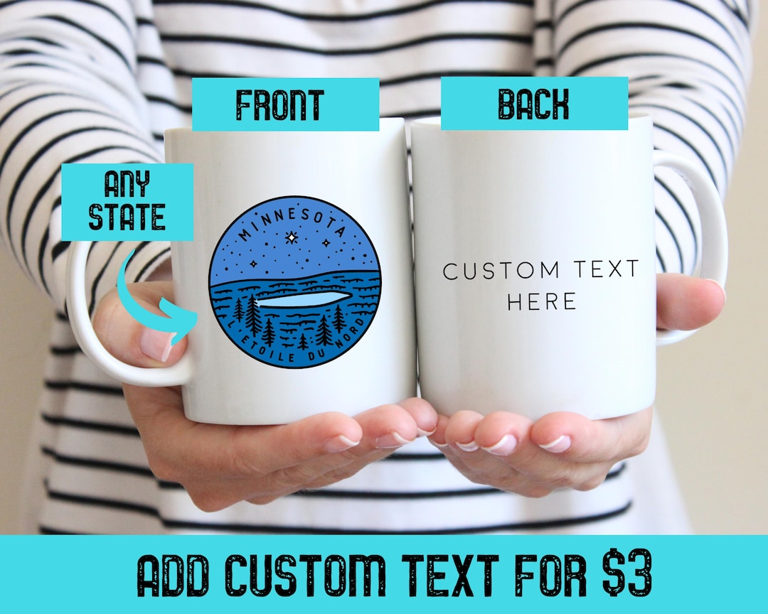 State Mugs Custom State Mug With Personalized Text Option, Any State Available - Etsy