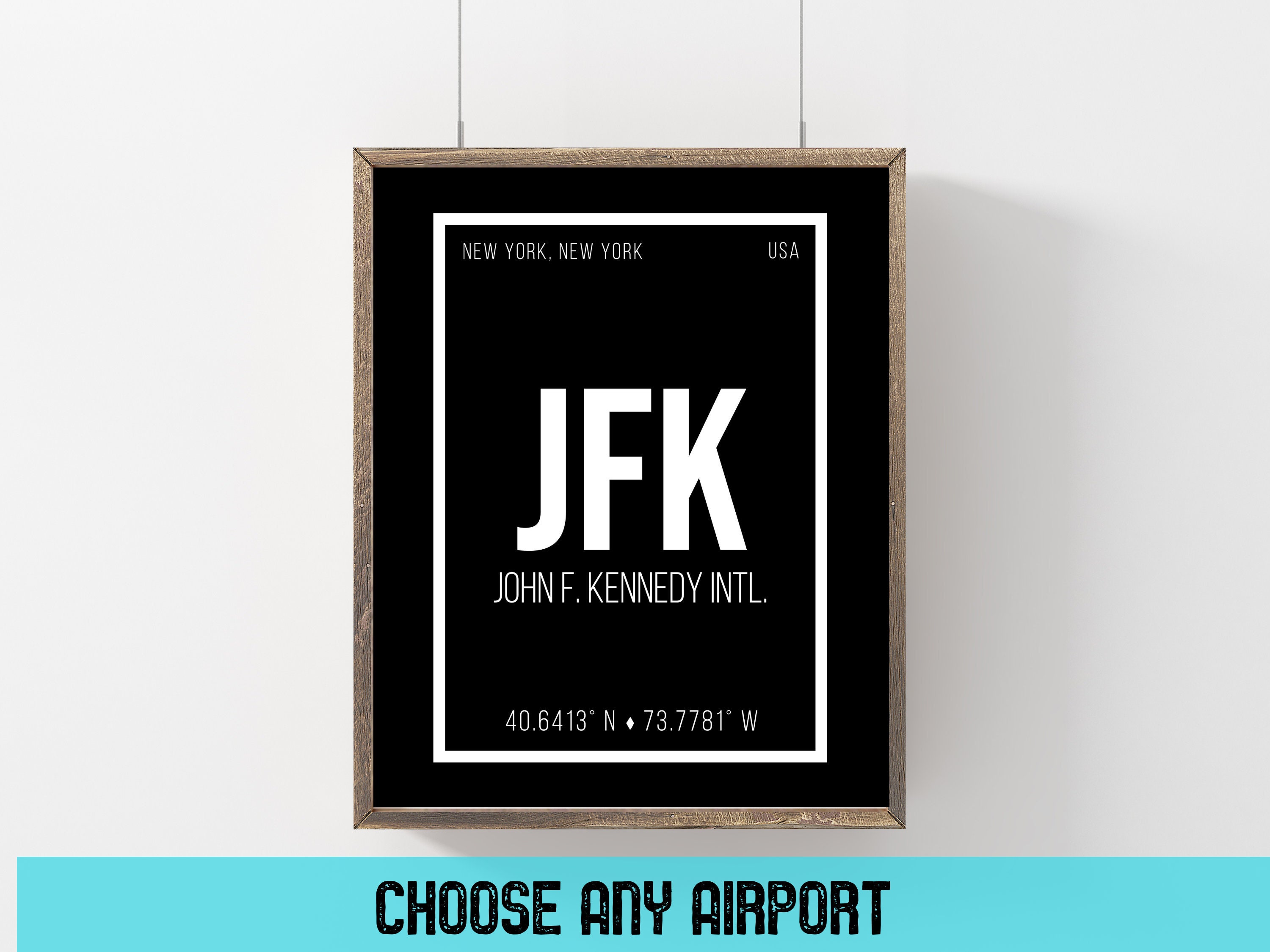 Custom Airport Code Sign Aviation Art, Personalized Pilot Gifts Travel ...