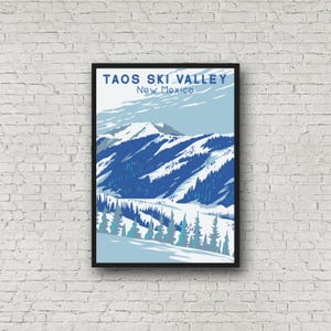 Taos Ski Valley Poster, New Mexico Ski Resort Wall Art