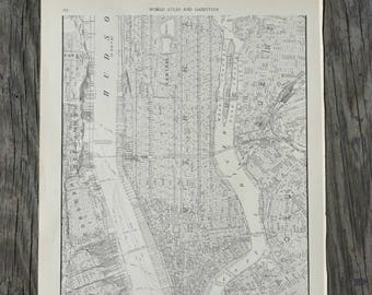 Vintage Manhattan Map, New York City 1939 City Wall Art Travel Decor