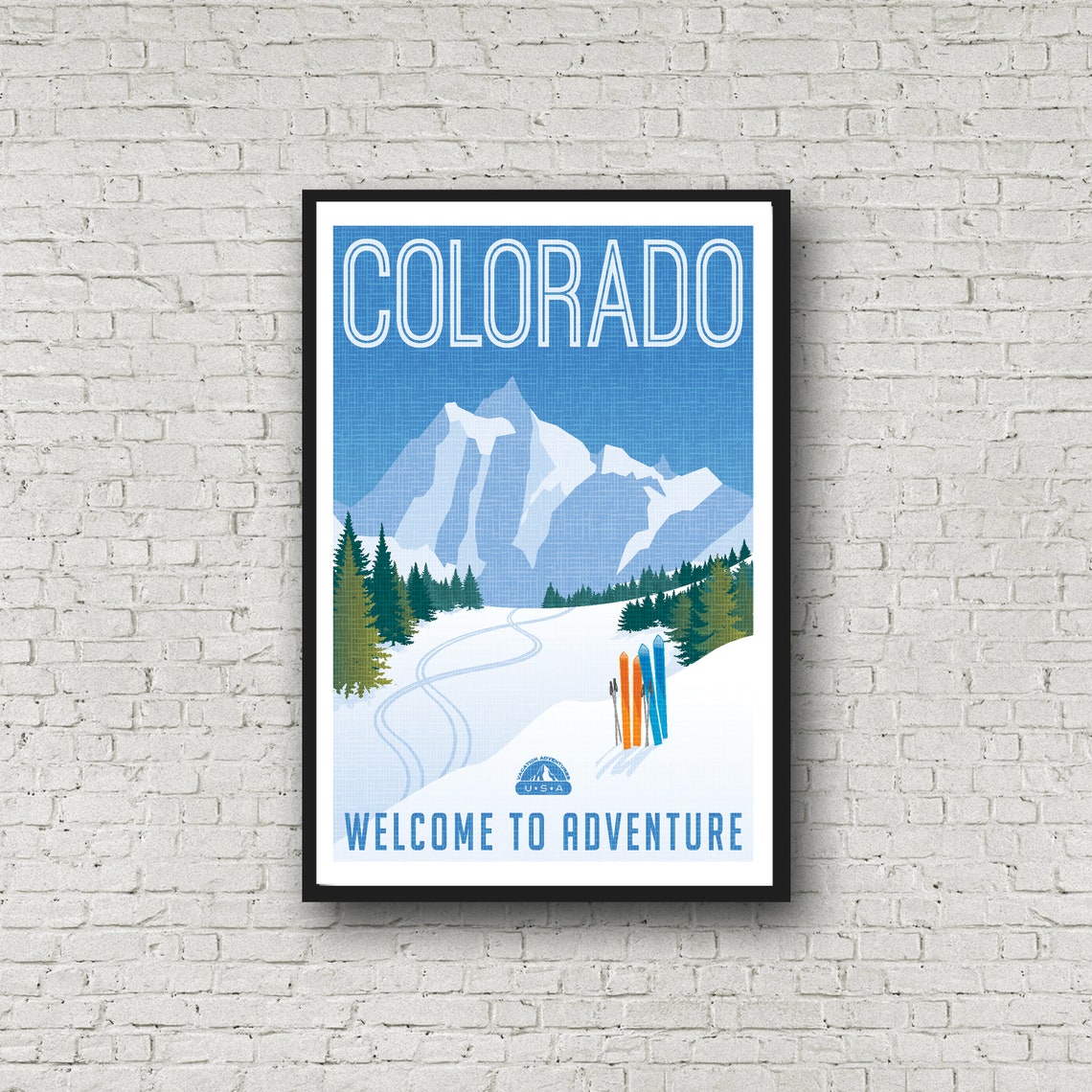 Colorado Wall Art Travel Poster Vintage Style Colorado Poster Etsy