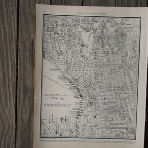 Vintage Rechteckige Karte von 1939, Washington Wall Art Atlas Seite