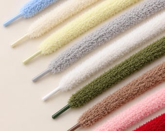 Pluche schoenveters, pluizige, pluizige veters, zachte vervangende chenilleveters voor sneakerslaarzen, kawaii gezellige schattige veters, 9 kleuren, paar 80-200 cm