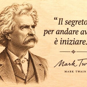 Mark Twain Laser Engraving File – Portrait & Quote SVG DXF LBRN2 Wood Sign Digital Download