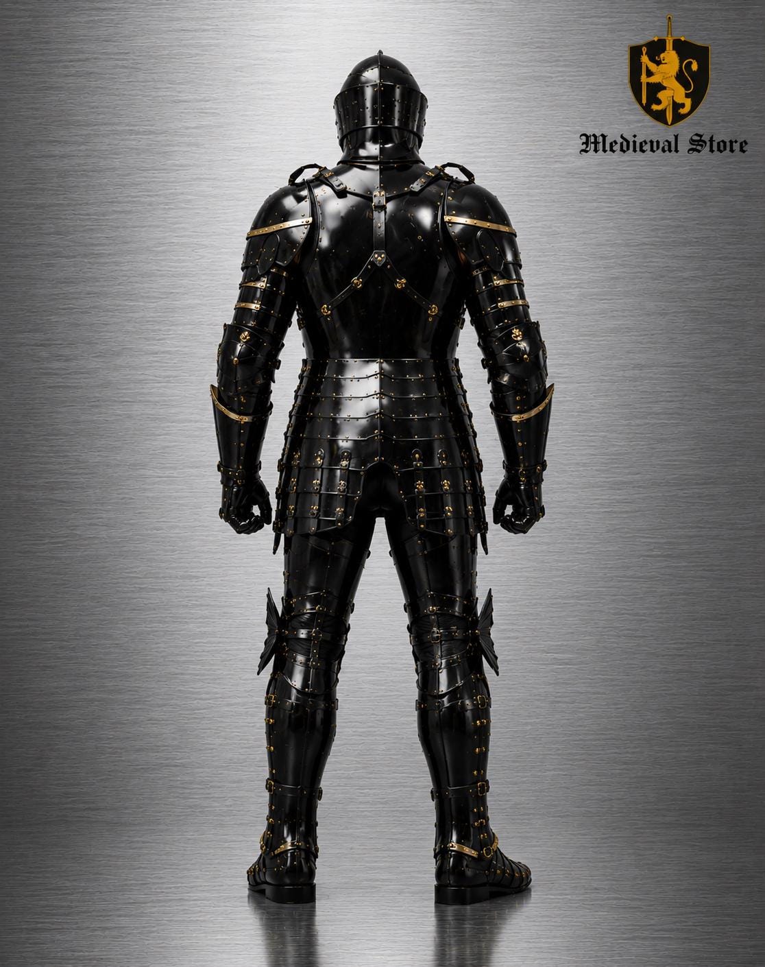 Gothic Black Knight Full Armor Suit – Medieval Steel Plate Armor With ...