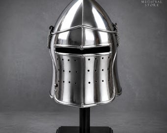 中世のバルビュート騎士の鎧ヘルメット、十字軍戦士用、ロールプレイギフトとして完全に着用可能なヘルメット