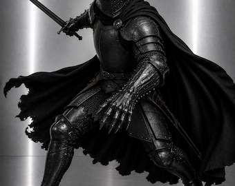 Disfraz de Caballero Negro / Armadura Medieval de Cuerpo Completo / Traje de Guerrero Gótico / Armadura de Caballero Fantástico para Cosplay / Armadura Medieval