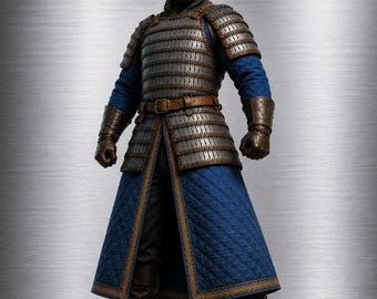 Medieval Lamellar Armor Suit with Helmet | Handmade Steel Warrior Costume | LARP Reenactment Knight Armor | Cosplay Armor Set