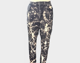 Jeans skinny effetto lavaggio acido / Abbigliamento distopico personalizzato / Moda grunge e alternativa