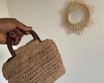 Sac en paille crocheté à main