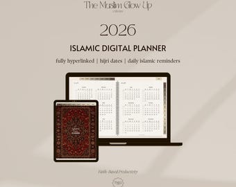 Islamischer Digitaler Kalender 2026: Glaube, Produktivität, Dua, Habit Tracker (Digitaler Download)