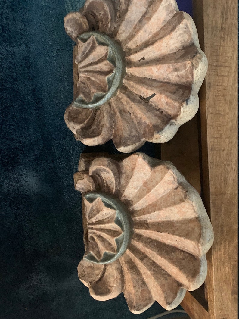 Pair Terracotta Architectural Planter Wall Art Garden Stone | Etsy