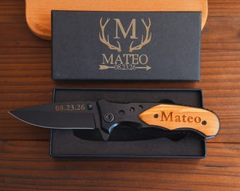 Coltello pieghevole personalizzato, coltelli pieghevoli da uomo personalizzati, coltello da caccia, regalo per lui, regalo per la festa del papà, regalo per il testimone dello sposo, regalo per uomo