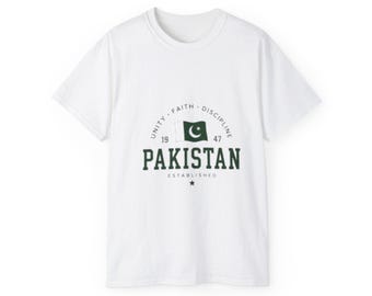 Camiseta con el escudo de la bandera de Pakistán / Camiseta con la estrella creciente de Pakistán de 1947