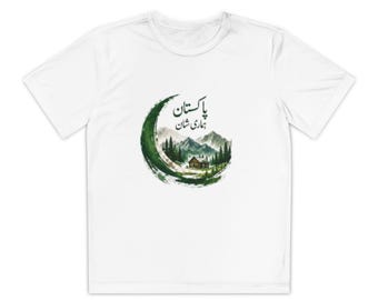 Camiseta con el paisaje de la media luna de Pakistán / Camiseta patriótica Minar-e-Pakistan