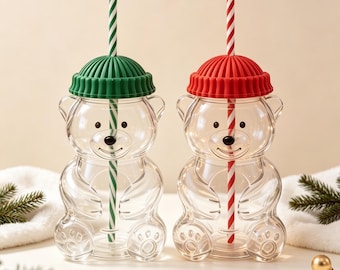 Teddy Bear Sculpted Glass Cup,Tabletop Beverage Vessel,Cute Novelty Drink Tumbler,Holiday Gift for Enthusiastic Collectors & Home Bar Lovers