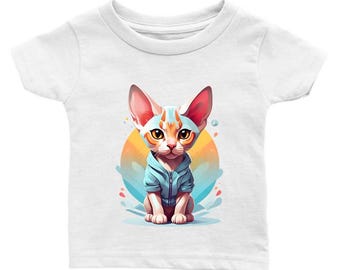 Cute Cat, Baby T-Shirt, Graphic Tee, Unique Gift, Animal, Cat
