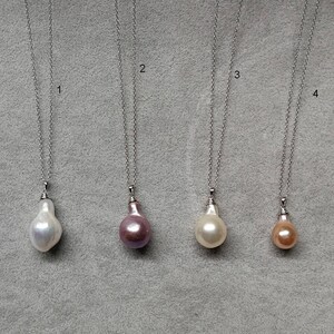 Unique High Luster Baroque Edison Cultured Pearl pendant with stering silver necklace 18 &quot;