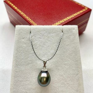 14K White Gold 10-11 mm Baroque Cultured Tahitian Pearl Pendant, Pendant Only, 121623-14