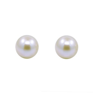 14k White Gold Handpicked AAA Quality Saltwater Akoya Cultured Earrings (6.0-6.5mm) White
