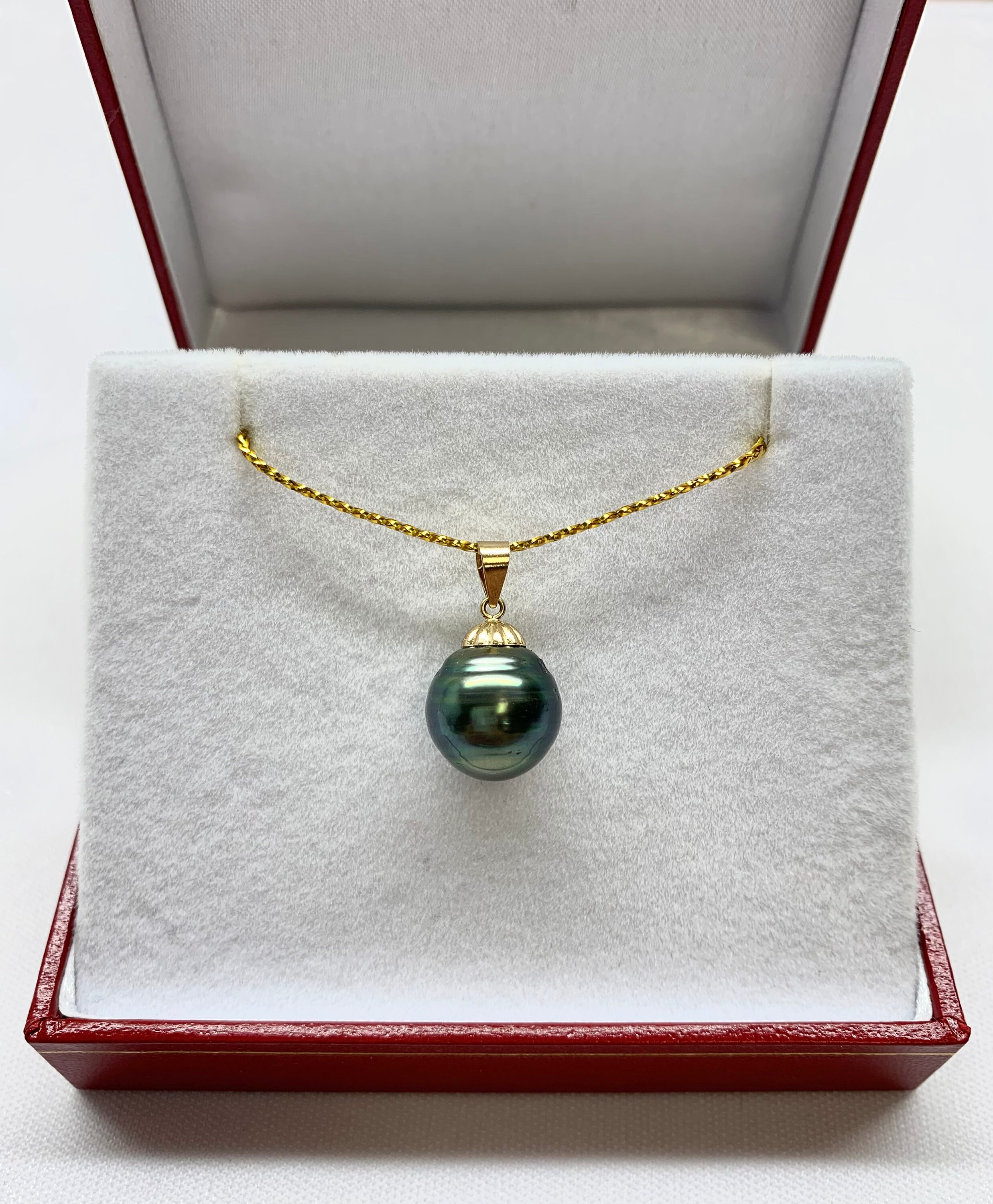 14K Yellow Gold 9.9 Mm Ultra Luster Tear Drop Cultured  Genuine 5 mm Pearl Tear Pendant 14k Gold display picture 1