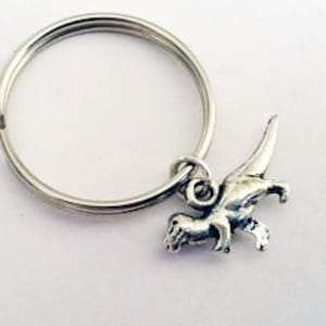 Dinosaur keychain, T-Rex keychain, silver keychain, t rex charm, paleontology gift, best friend gift, tyrannosaurus key ring, animal key fob