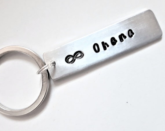 Ohana keychain Hand Stamped Aluminum Keychain, Ohana Means Family, Mom Daughter Sisters Gift, Mother's Day Love Gift, Hawaiian Word Key ring