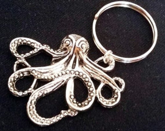 Octopus keychain, octopus charm, animal keychain friend keychain, friendship keychain, animal charm, octopus keyring octopus key chain squid