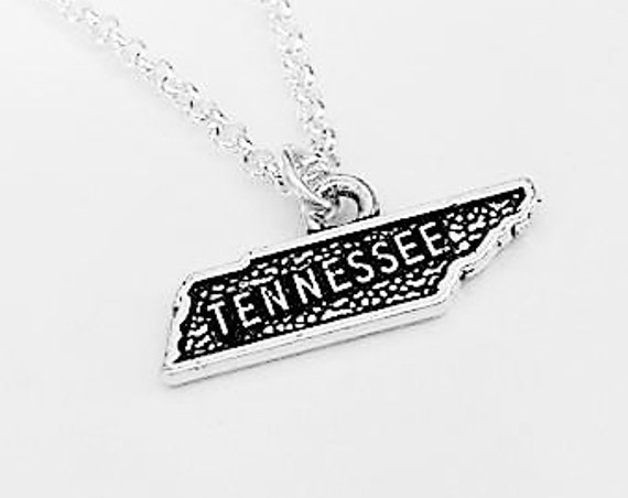 Tennessee necklace, home state necklace, tennessee state necklace, home state jewelry, personalized gift for her, silver necklace, map charm