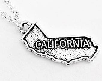 California necklace California state necklace California charm California pendant California map necklace California outline no matter where