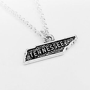 Tennessee necklace, home state necklace, tennessee state necklace, home state jewelry, personalized gift for her, silver necklace, map charm