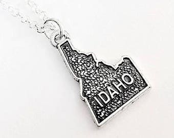 Tiny Idaho necklace, home state necklace Idaho state necklace, home state jewelry, personalized gift for her, Idaho outline, map charm