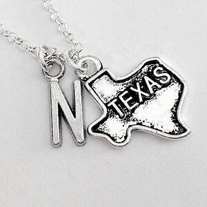 Texas Halskette Erste Halskette Texas Schmuck Texas Karte Halskette Freundschaft beste Freundin egal wo Monogramm Halskette Texas girl bff