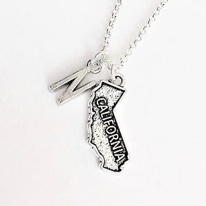 Kleine Californische ketting eerste sieraden staat charme Californië kaart ketting beste vriend sieraden ongeacht waar monogram ketting